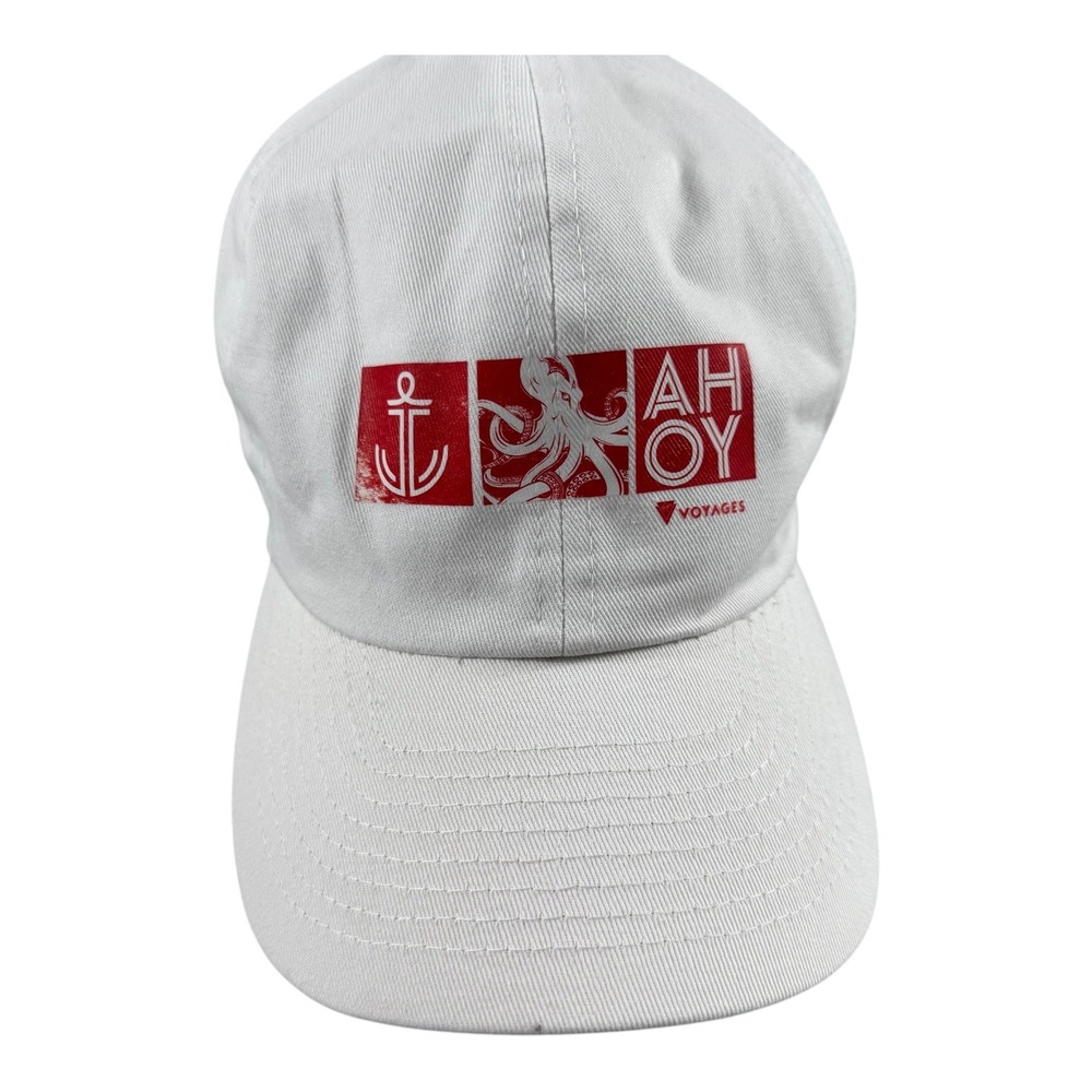Virgin Voyages Ahoy Octopus White Baseball Cap Hat Adjustable Distressed Logo